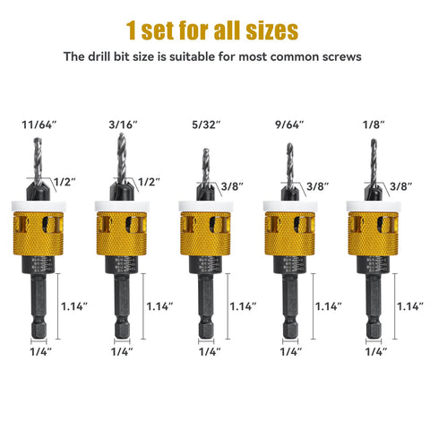 Mozeyerh HSS M2 pilot bit 1/8 inch creates clean pilot holes.