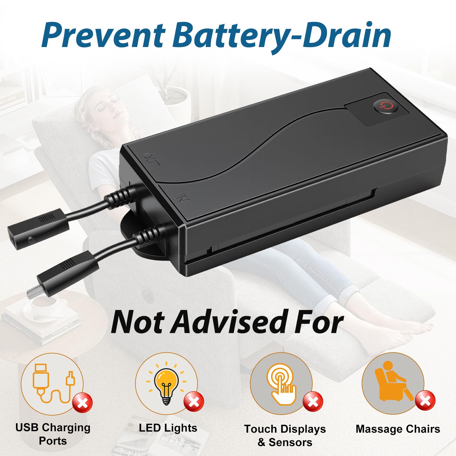 Mozzoom LED display shows battery level for quick checks