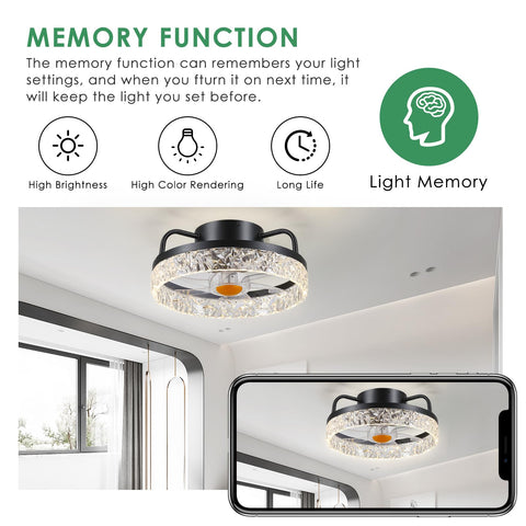 Mpayel LED light dimmable ceiling fan adds adjustable brightness.
