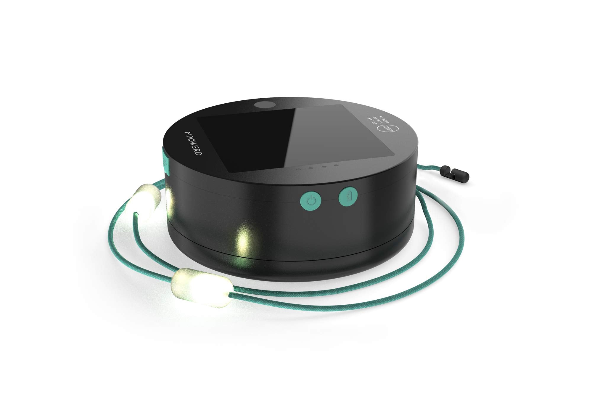 MPOWERD Luci solar string lights illuminate outdoor spaces with ambient white light.