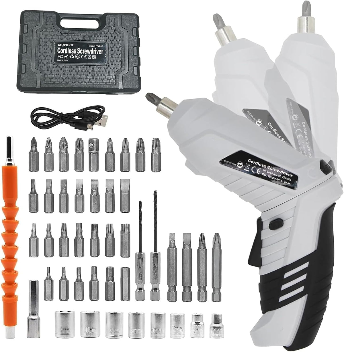 MQFORU cordless screwdriver front view for quick home repairs