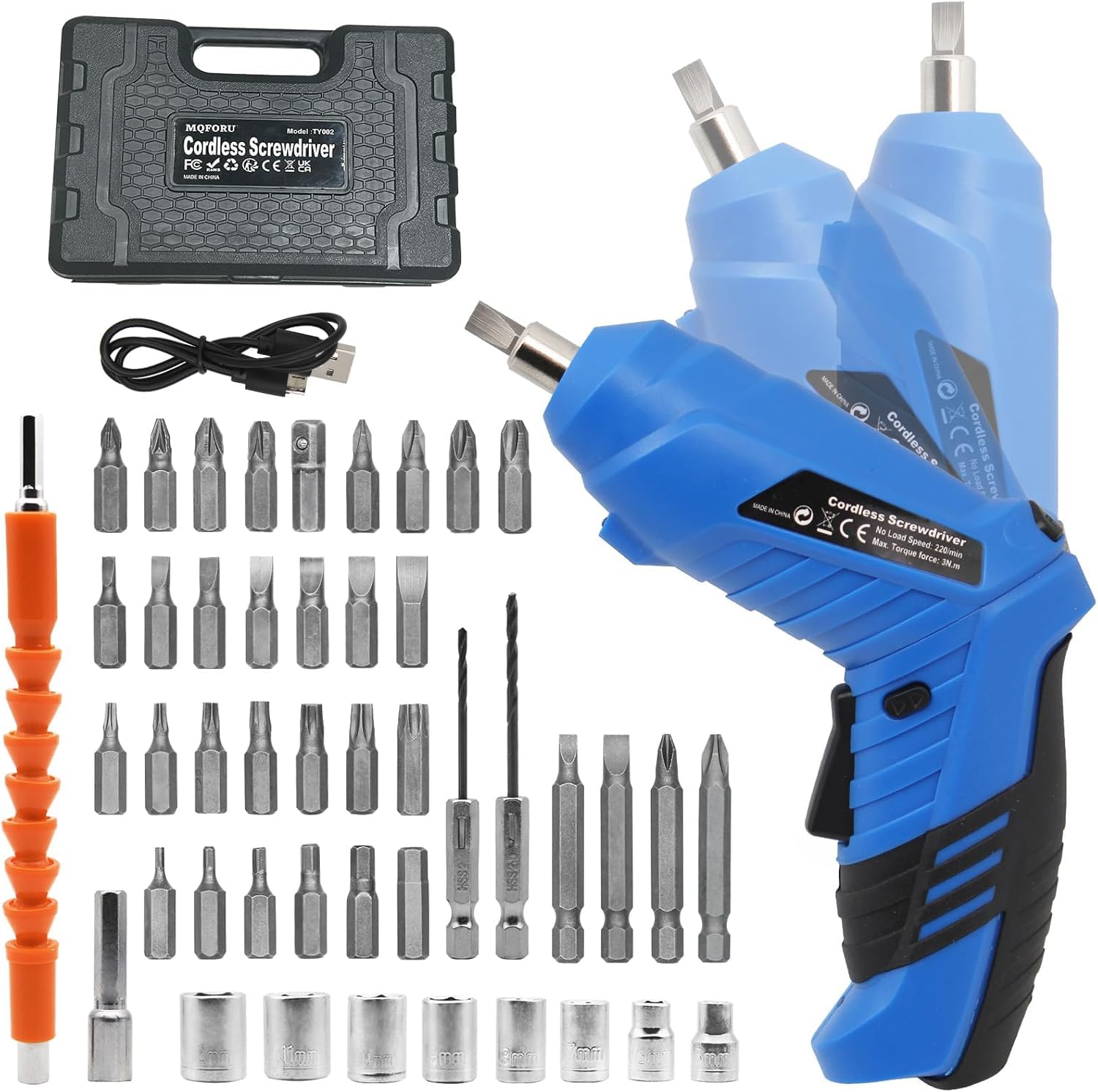 MQFORU cordless screwdriver with quick-change chuck for effortless bit swaps