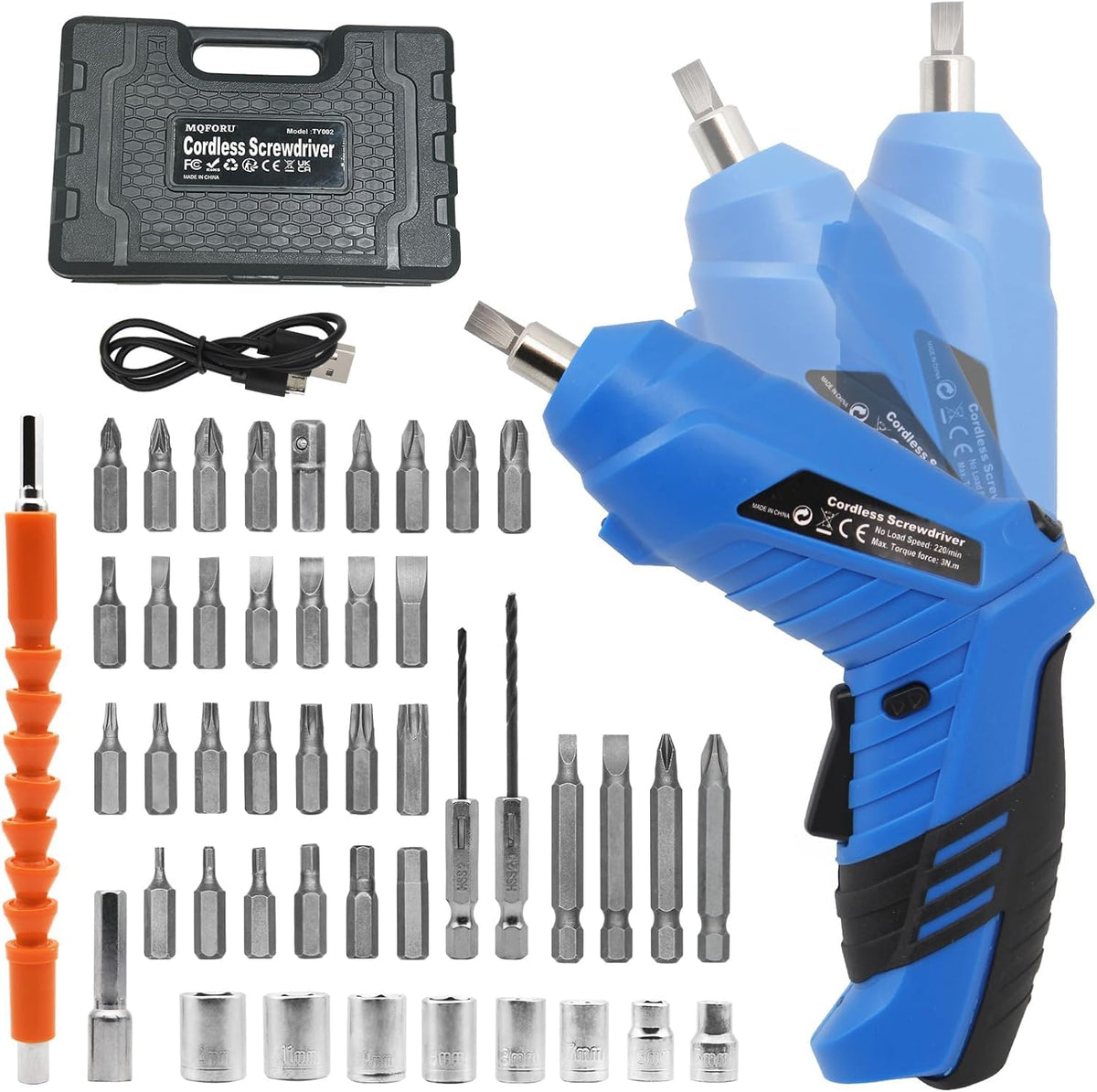 MQFORU cordless screwdriver with quick-change chuck for effortless bit swaps