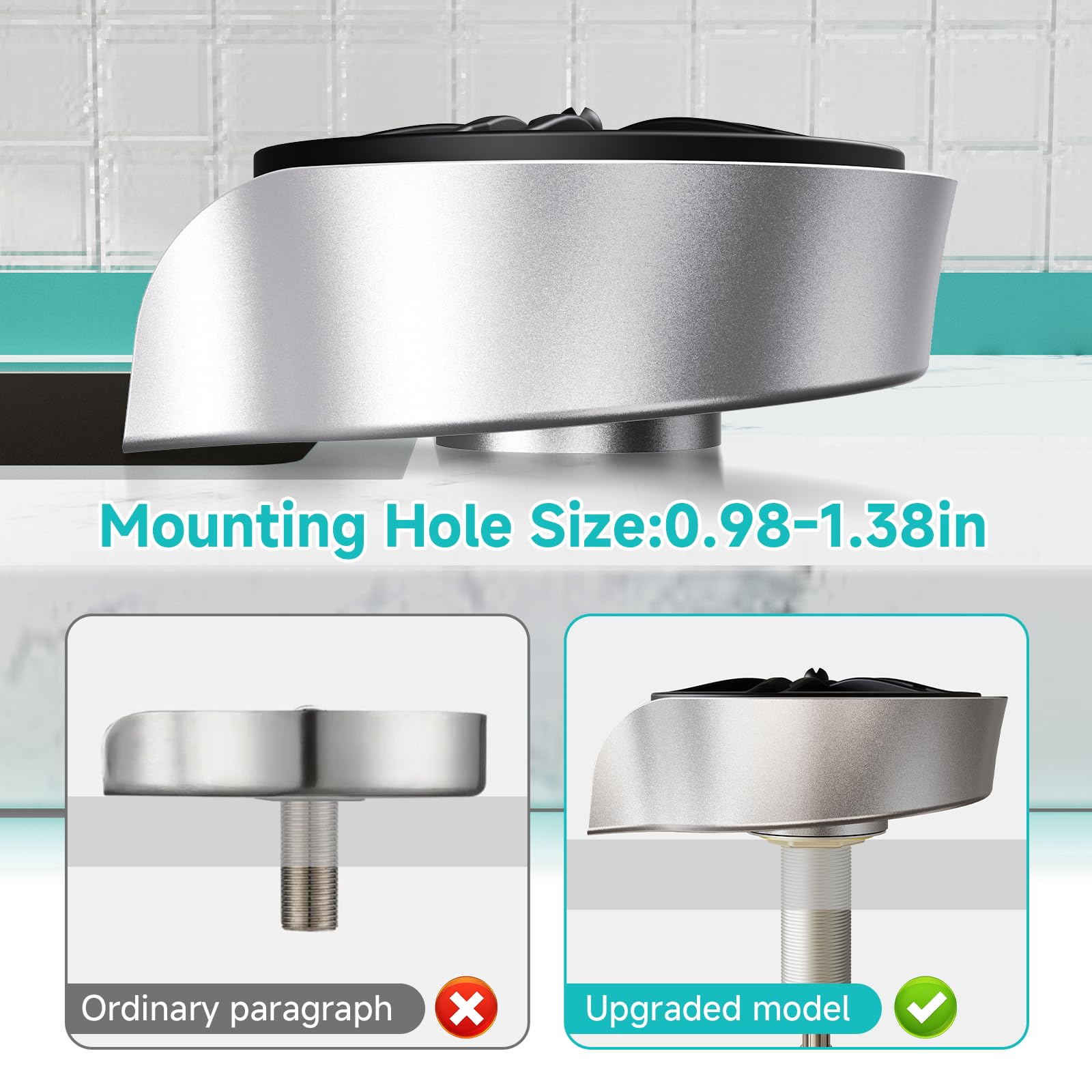 MQFORU Glass Rinser rust-resistant ABS base for long-lasting use
