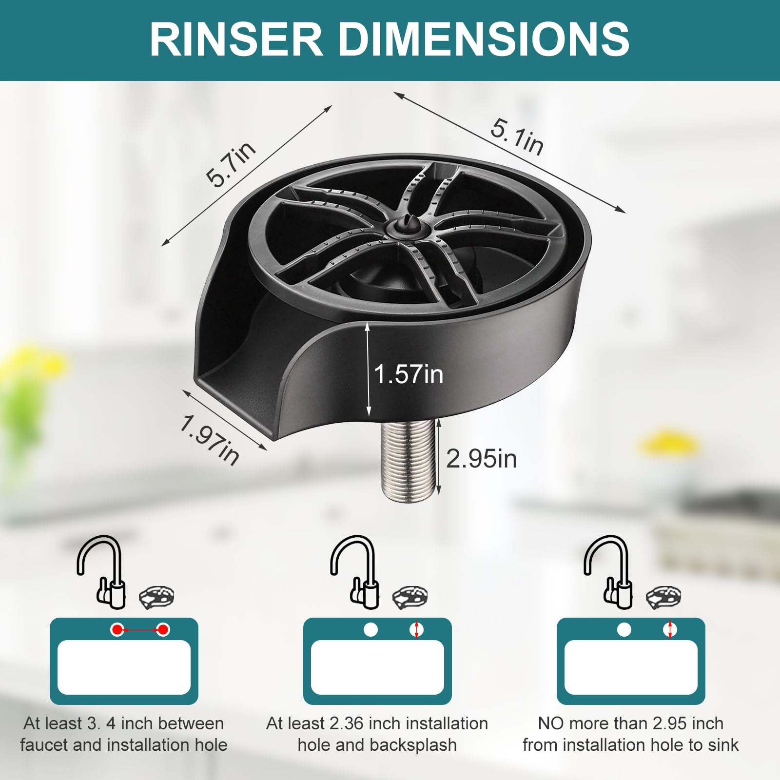 MQFORU glass rinser cleans cups, bottles and baby bottles efficiently