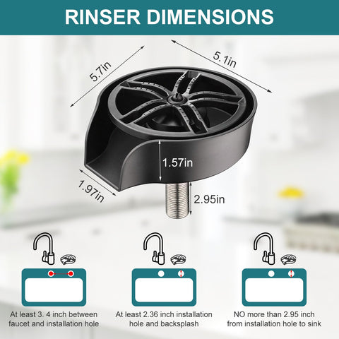 MQFORU glass rinser cleans cups, bottles and baby bottles efficiently