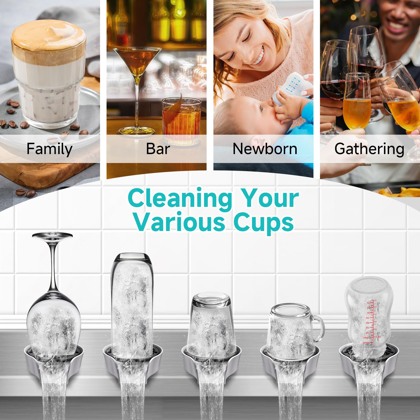 MQFORU Glass Rinser easy install with no special tools