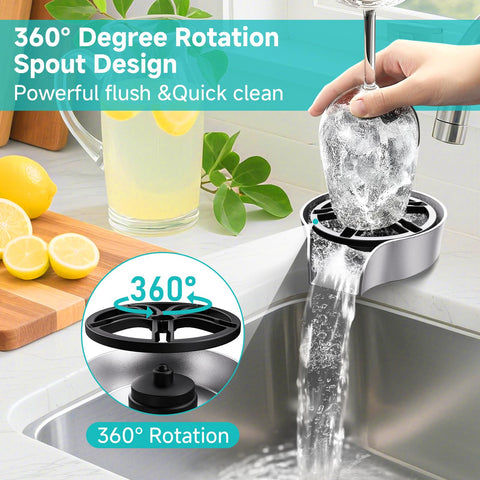 MQFORU Glass Rinser high-pressure jets clean rims and bases efficiently