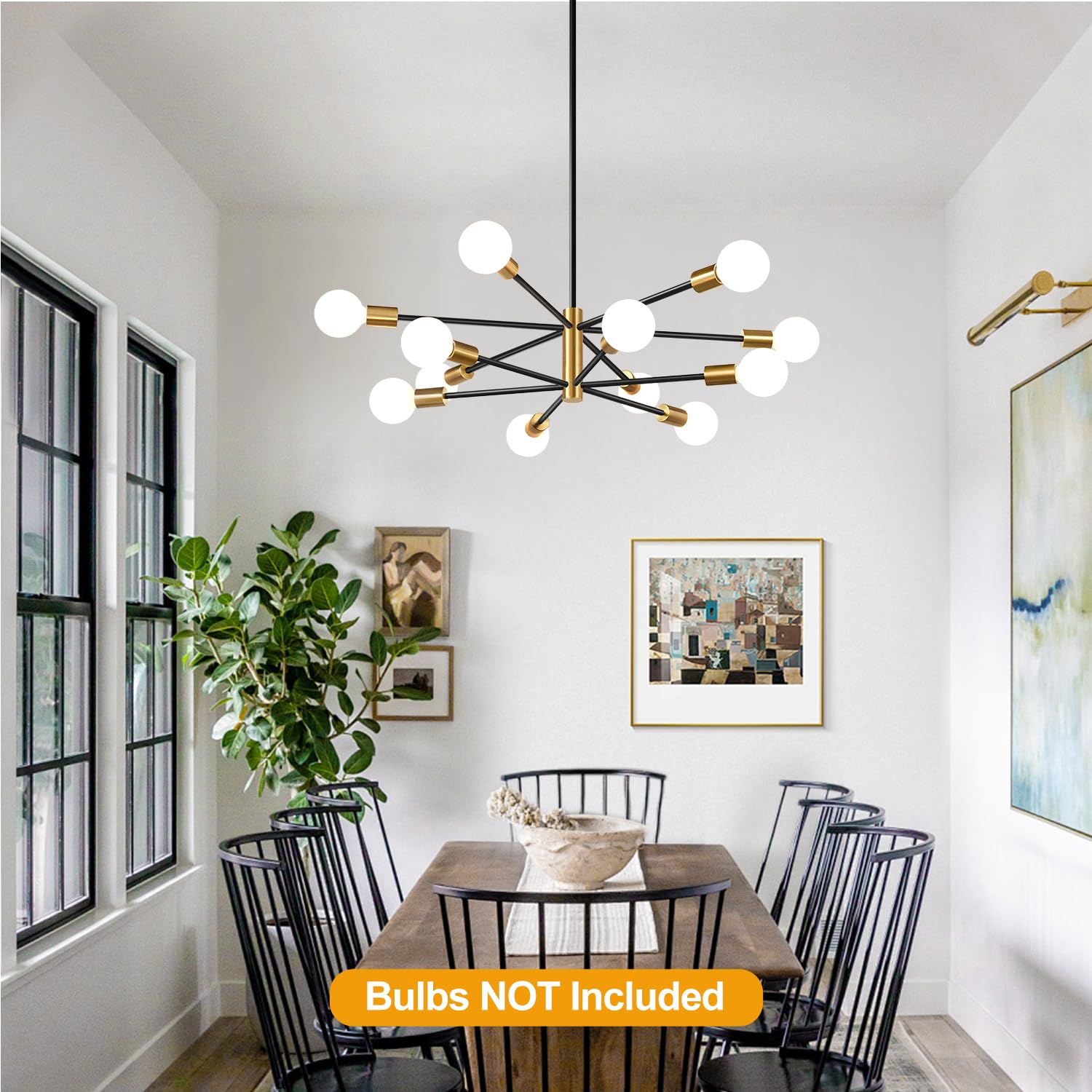 MQMQA brushed gold and black finish complements mid-century interiors.