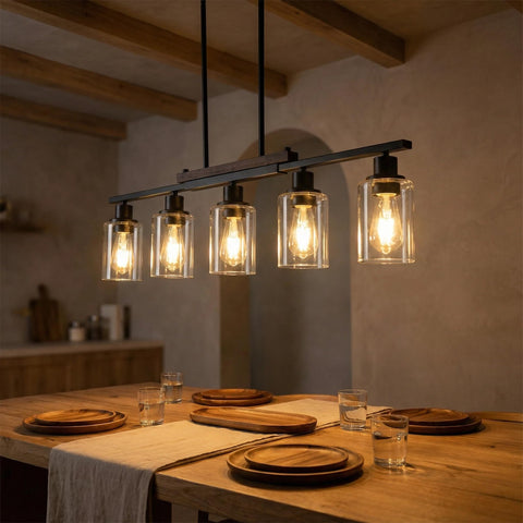 MQMQA five E26 sockets offer flexible bulb choices for ambience.