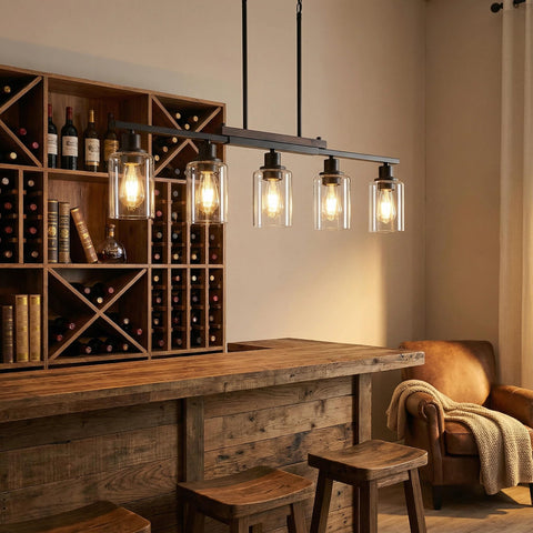 MQMQA island light installs quickly on flat or sloped ceilings.
