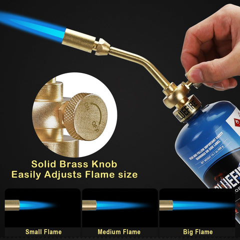 MR. TORCH Bluefire brass knob for solid tactile control during adjustments