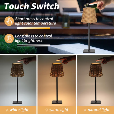 Mr White IP54 waterproof cordless lamp suits any outdoor setup.