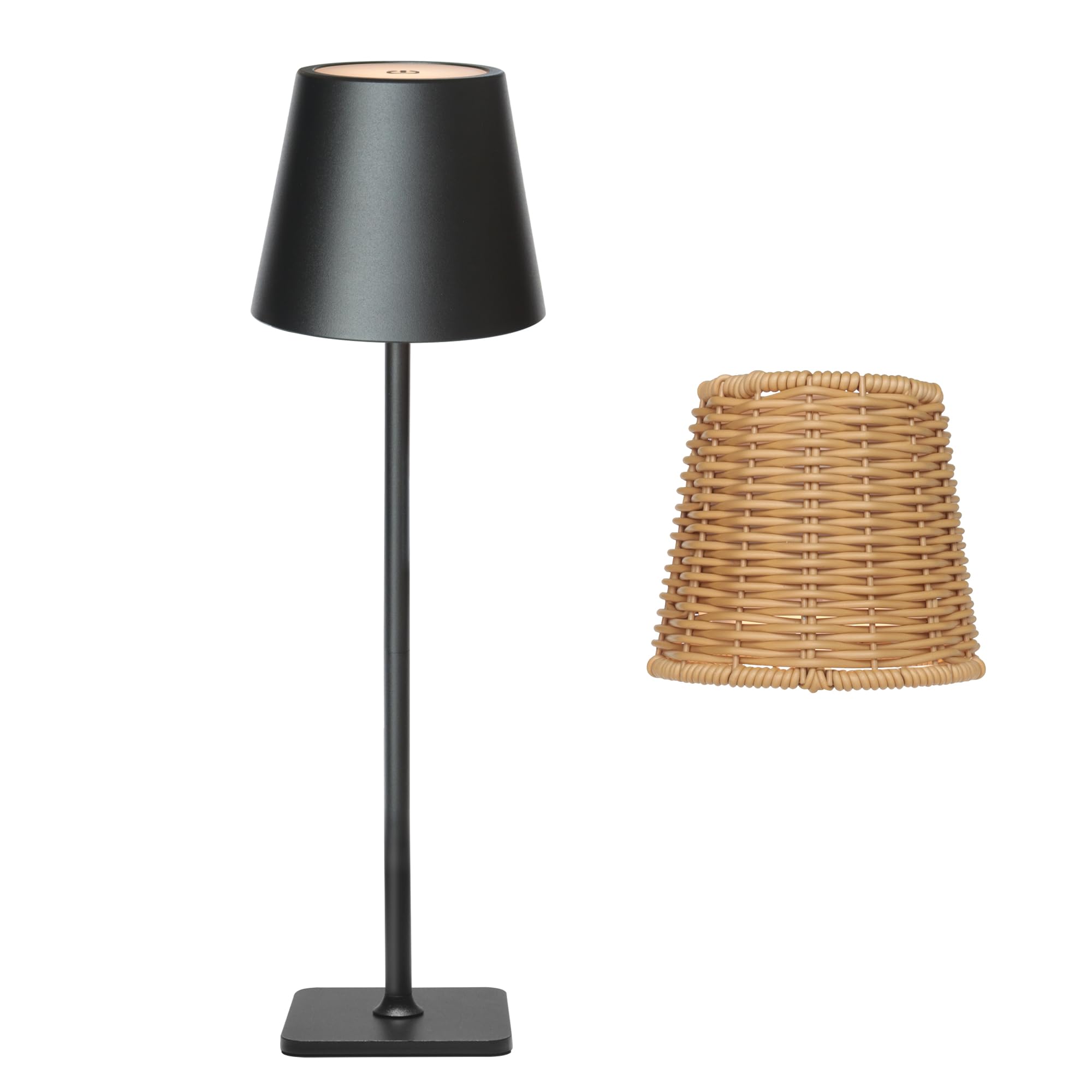 Mr White outdoor lamp with iron shade delivers stylish patio illumination.