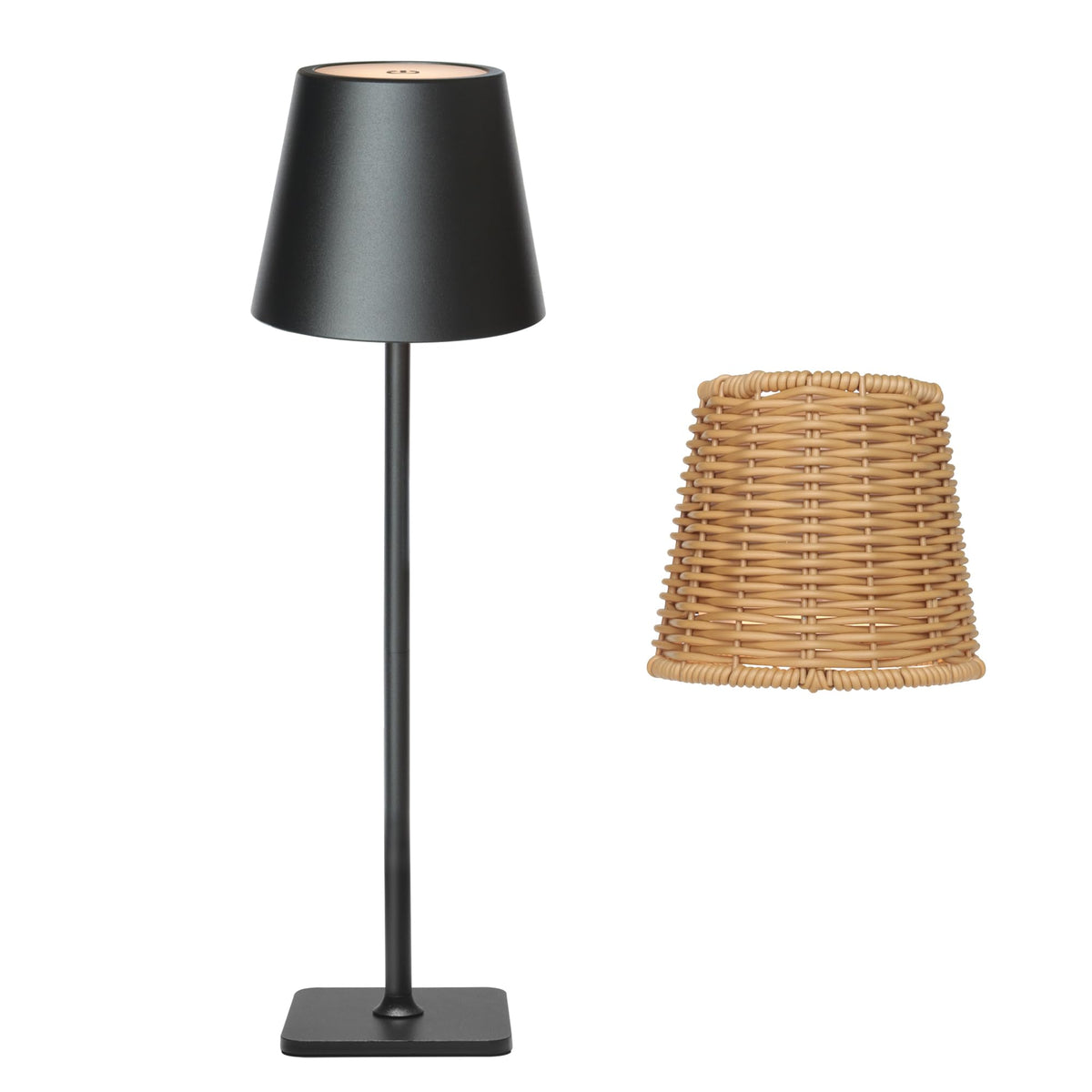 Mr White outdoor lamp with iron shade delivers stylish patio illumination.