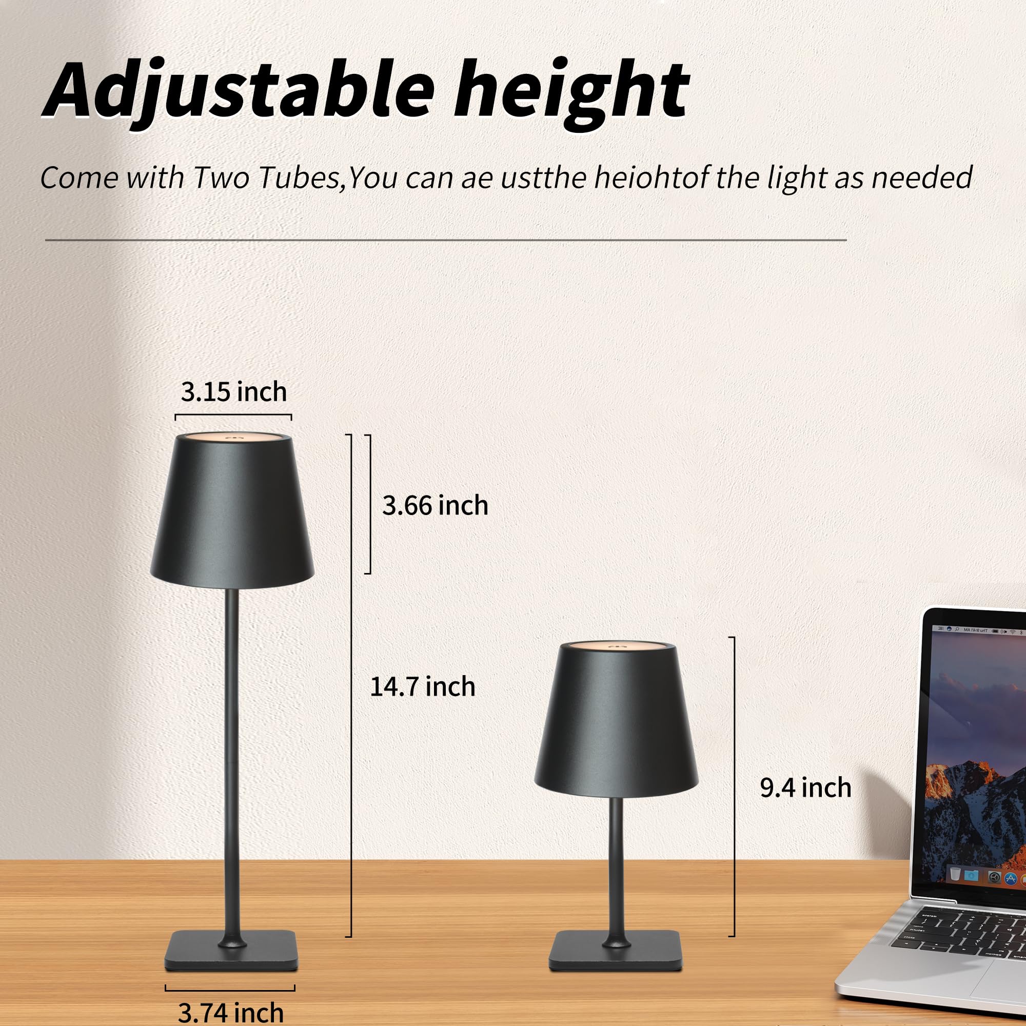 Mr White stepless dimmable lamp lets you adjust brightness.