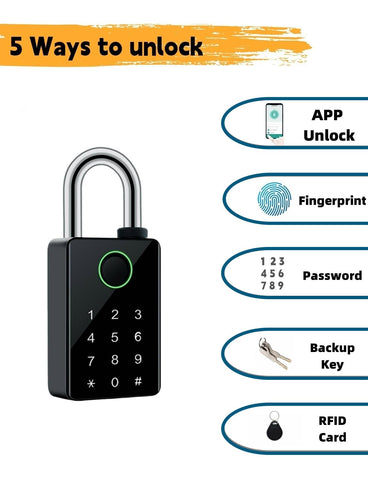 Mrandou smart padlock IC card slot enables quick access for multiple users.