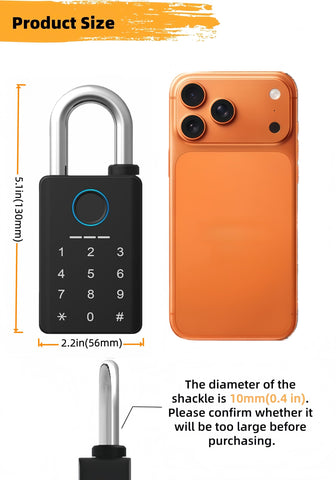 Mrandou waterproof outdoor padlock with long battery life for outdoor use.