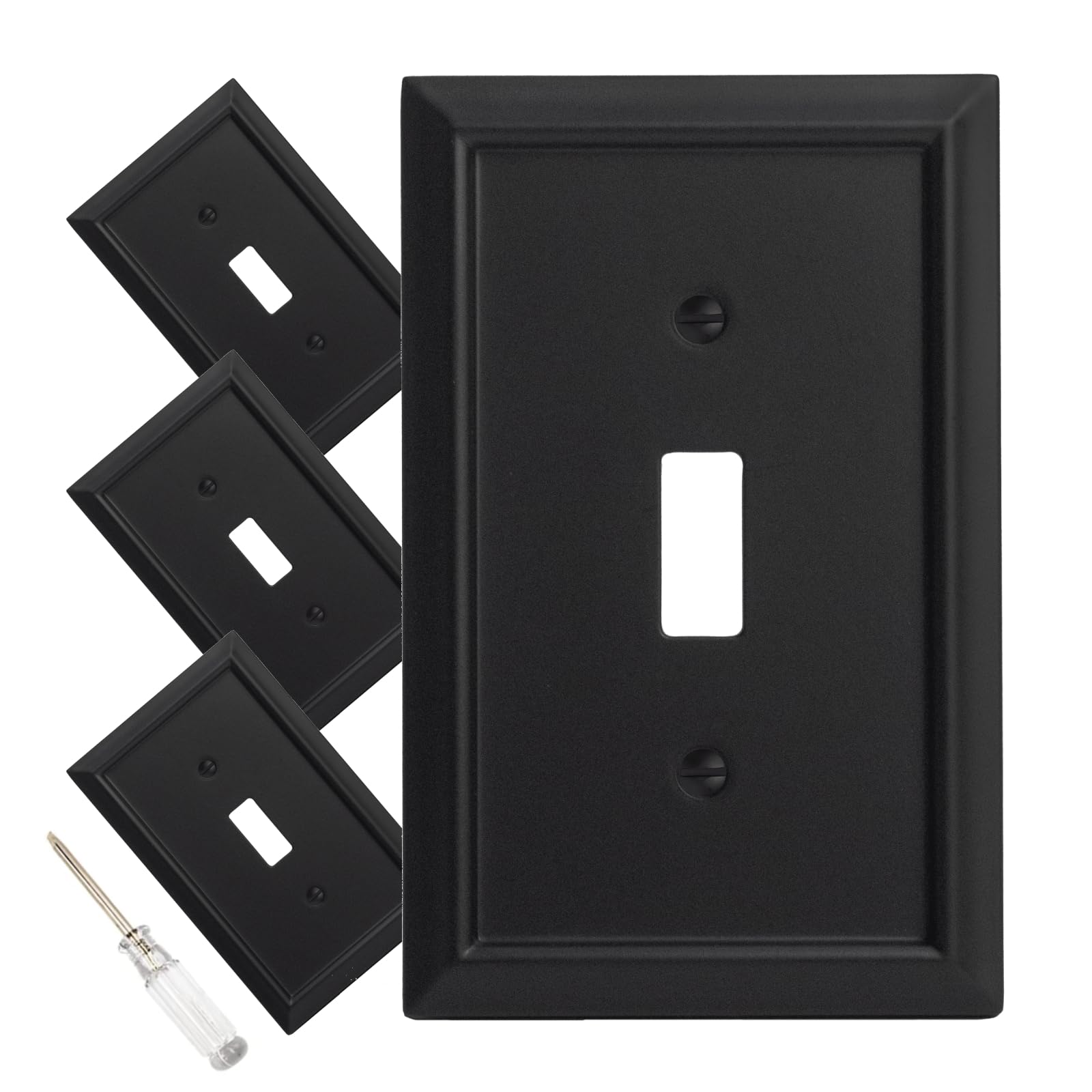 Mrayaki wall plate with matte black finish adds modern style to any outlet