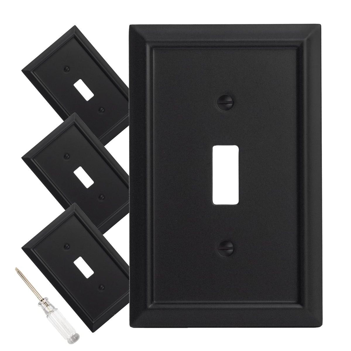 Mrayaki wall plate with matte black finish adds modern style to any outlet