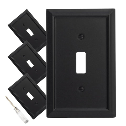 Mrayaki wall plate with matte black finish adds modern style to any outlet