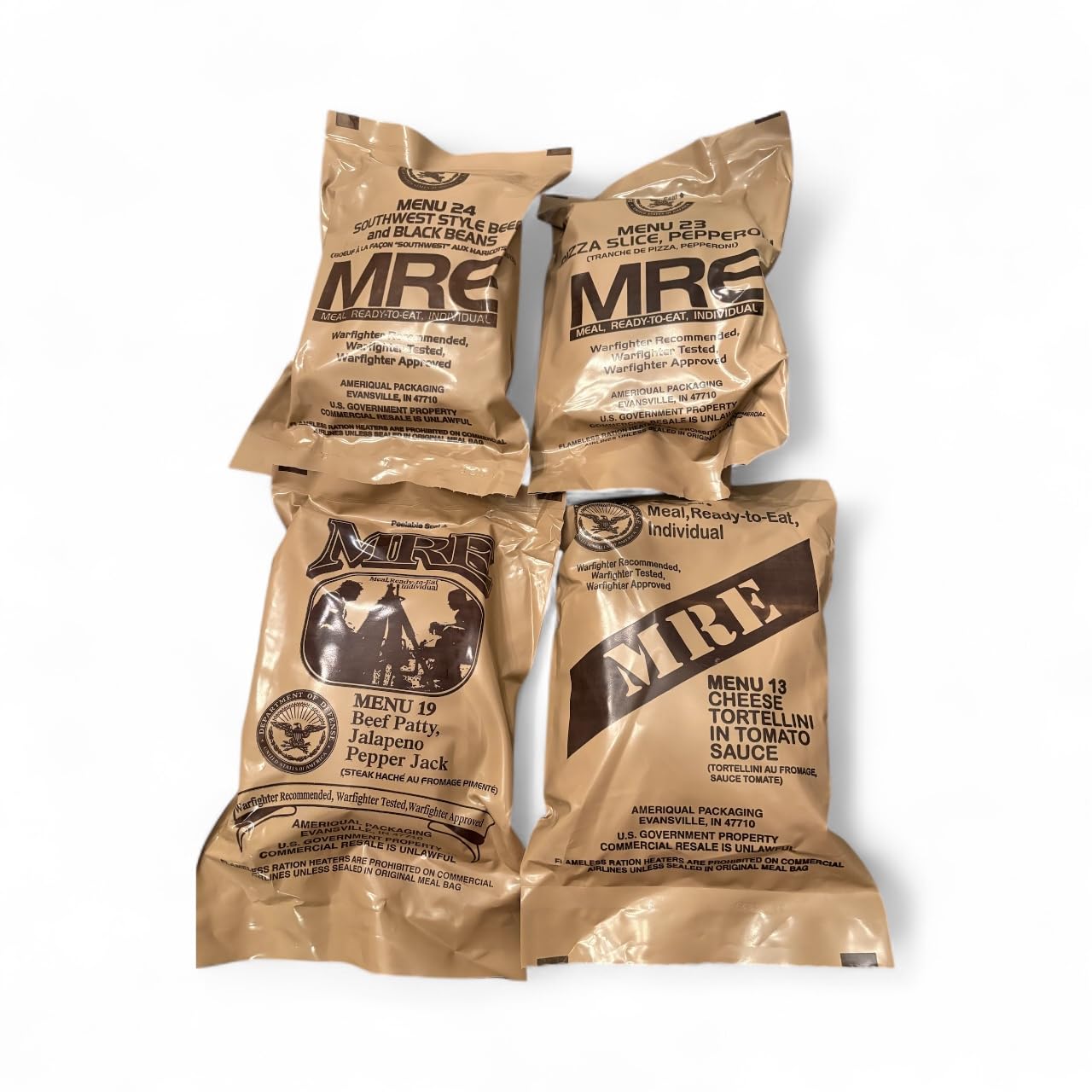MRE 4 Pack ready-to-eat pouch demonstrating no-cook convenience in the field
