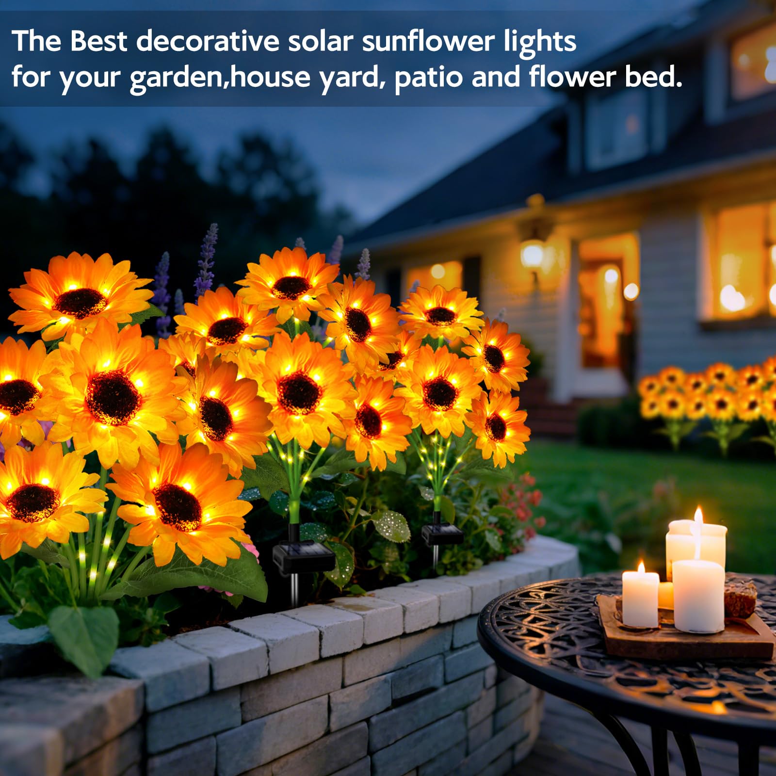 MRHEPHAESTUS easy installation solar sunflowers for patios and yards