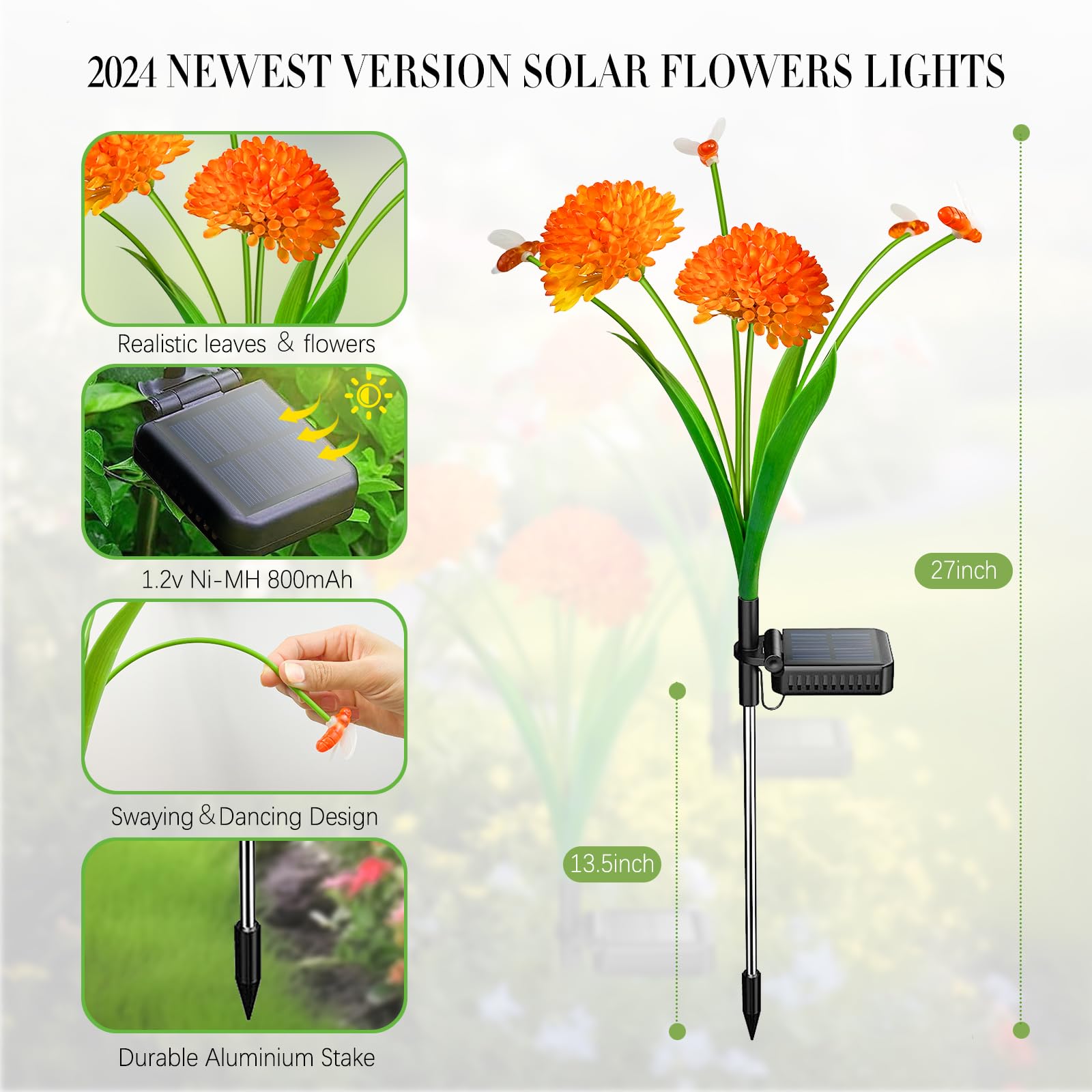 MRHEPHAESTUS solar swaying bee lights in motion add dynamic charm to outdoor spaces.