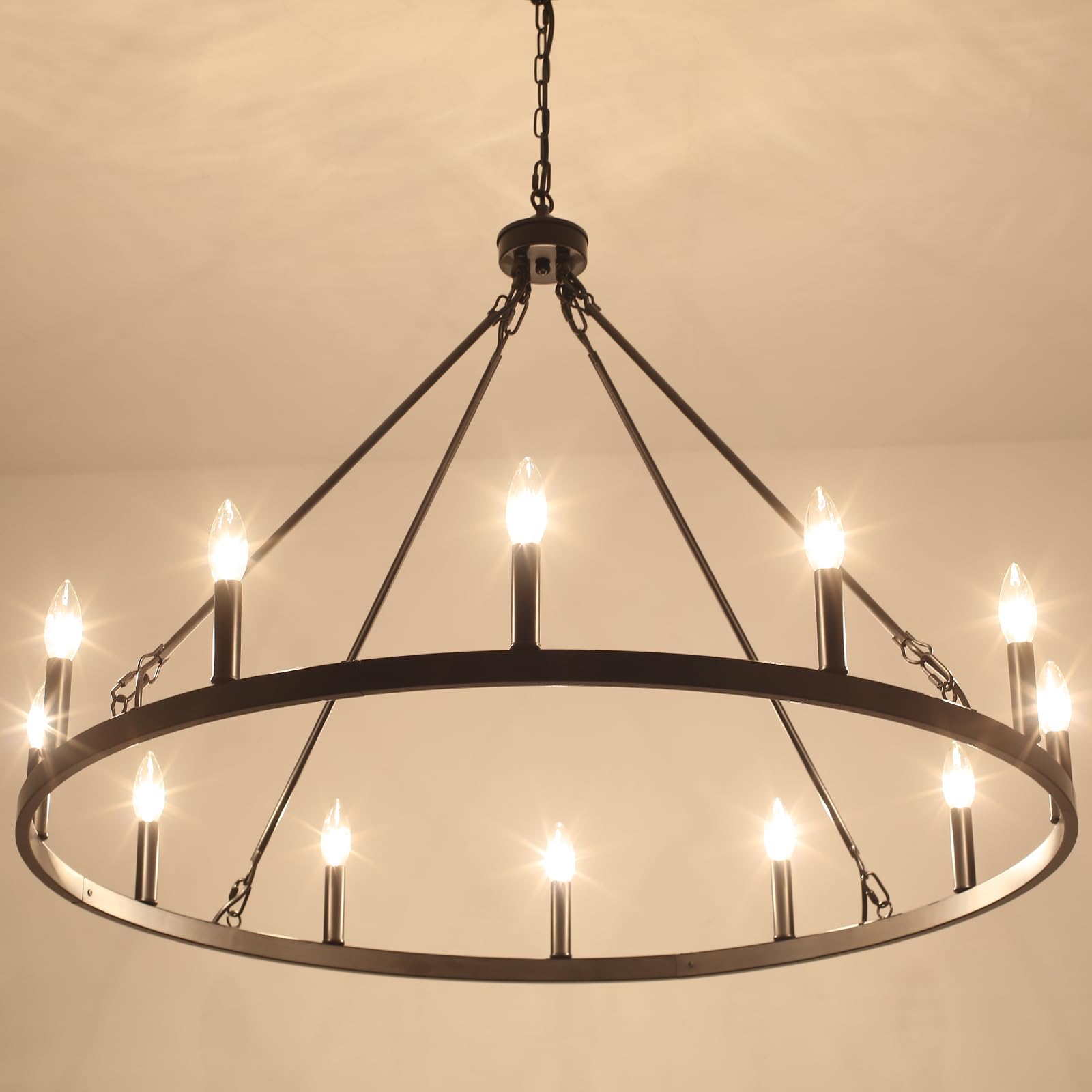 MRHYSWD wagon wheel lighting offers easy assembly and sturdy mounting hardware.