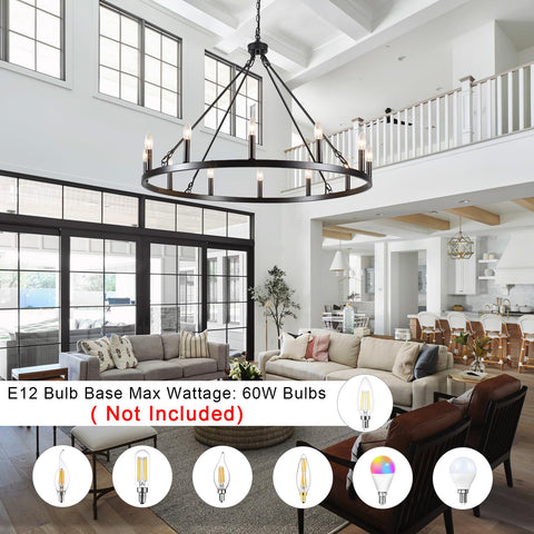MRHYSWD 12-light chandelier supports dimmable setup for customizable mood.