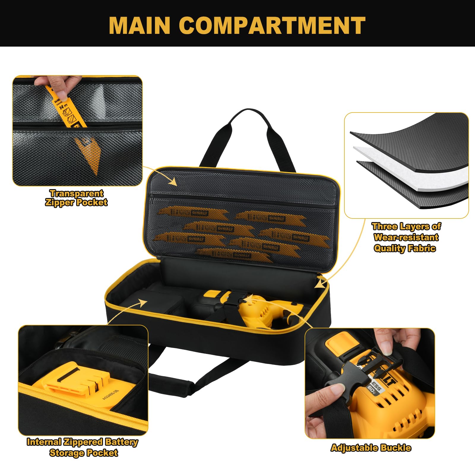 MRINCA case uses rugged 600D nylon and 8mm foam for dependable impact protection.