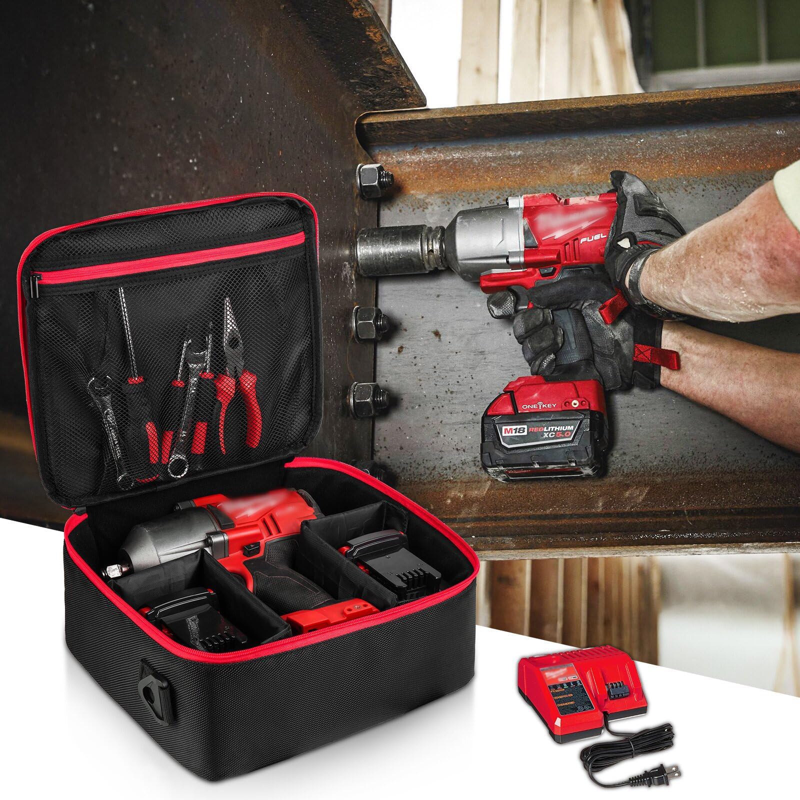 MRINCA case battery and charger pockets help keep accessories organized