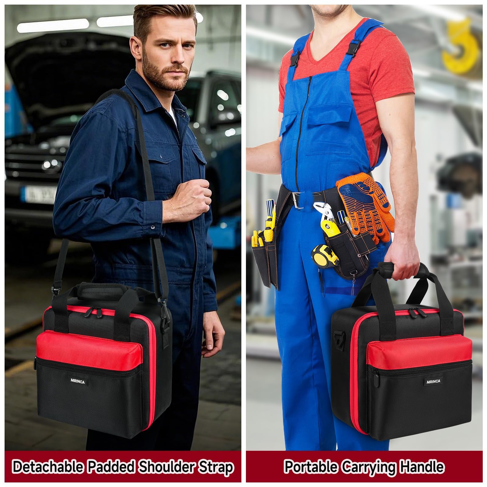 MRINCA case multi-brand compatibility supports Milwaukee and DeWalt tool kits