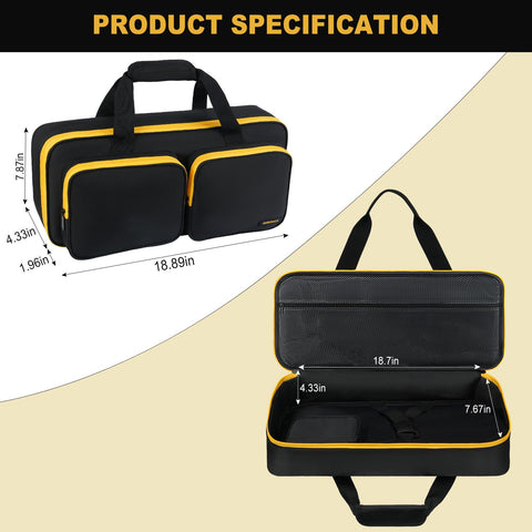 MRINCA multi-layer storage keeps blades, batteries, and chargers organized and scratch-free.