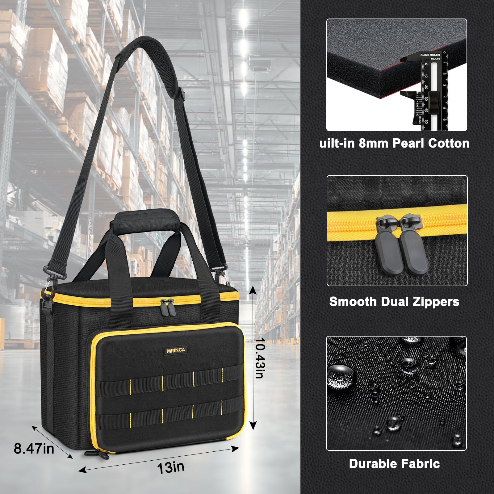 MRINCA tool bag interior-foam-insert keeps blades and accessories organized
