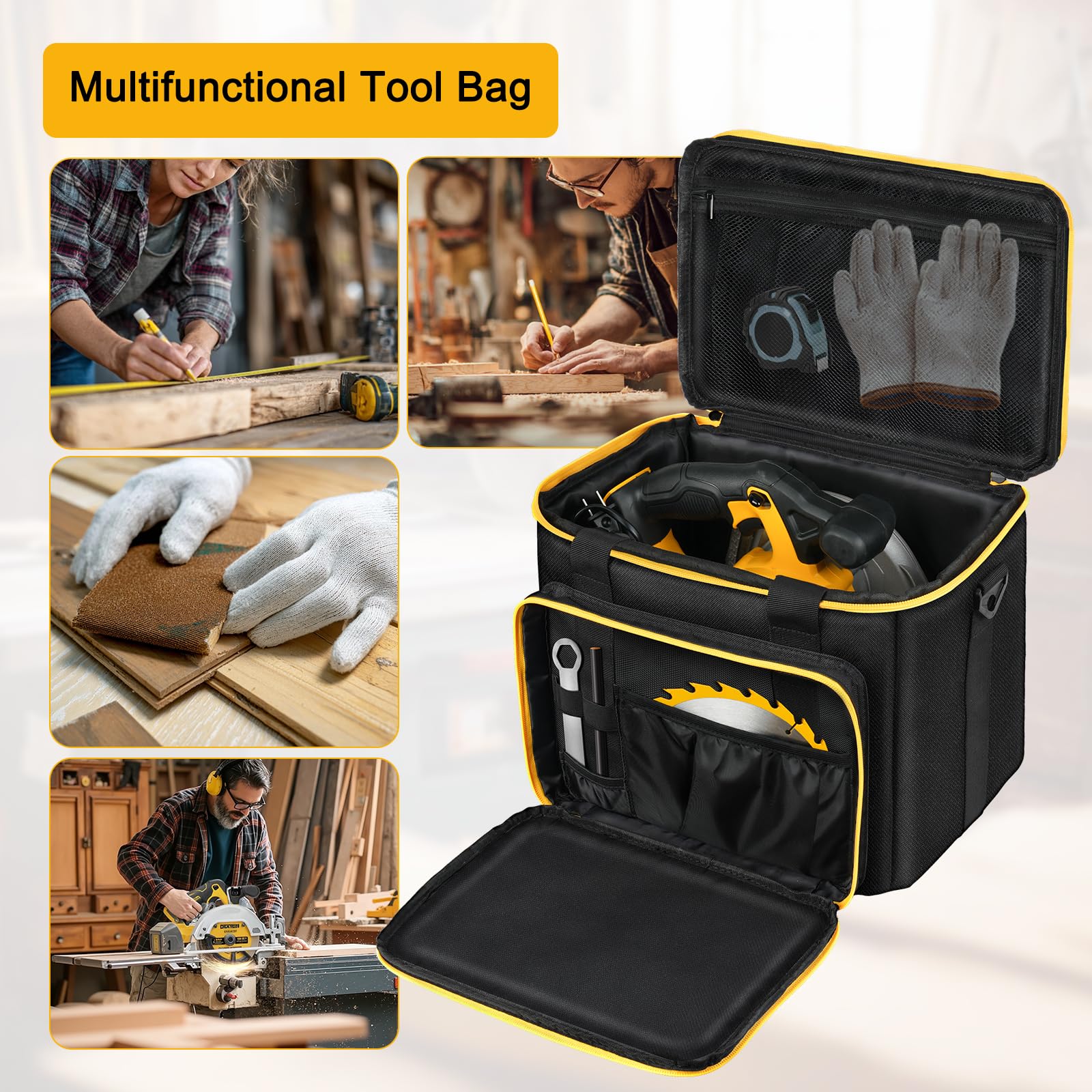 MRINCA tool bag on job site ready design withstands tough environments