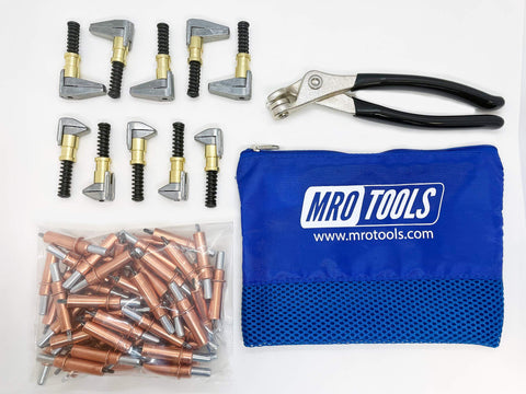MRO Tools Cleco fasteners kit with 50 fasteners for sheet metal alignment.