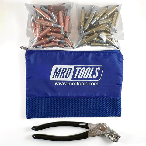 MRO Tools Cleco fasteners kit K4S50-1 for automotive panel alignment and temporary fastening.