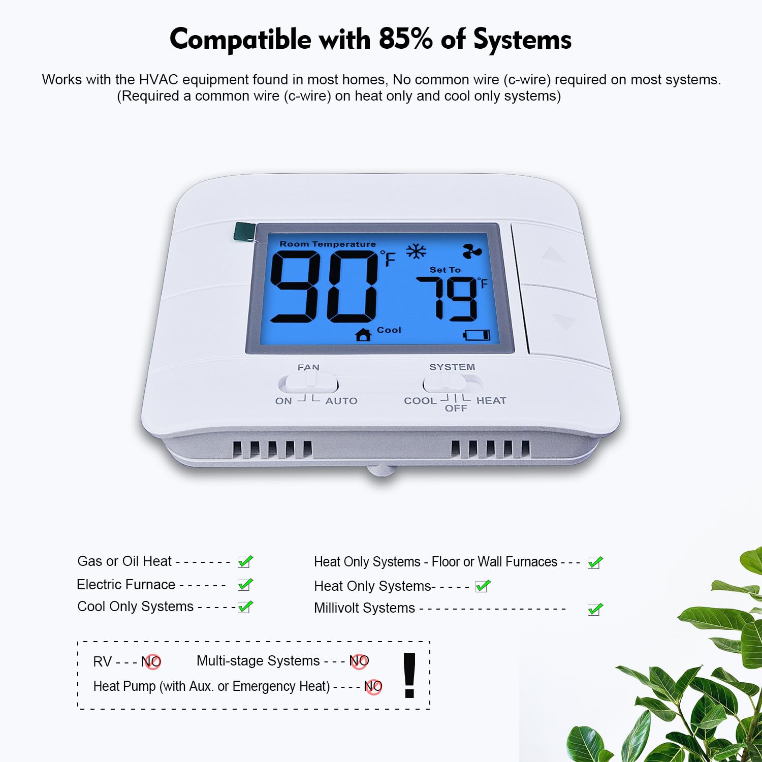 Mroinge heating-cooling swing feature helps set comfortable ranges.
