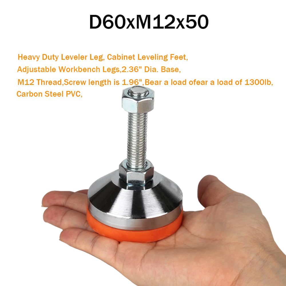 MROUDELUO leveling feet chrome-plated carbon steel with anti-slip pads
