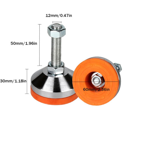MROUDELUO leveling feet M12 thread connection for secure mounting on machines