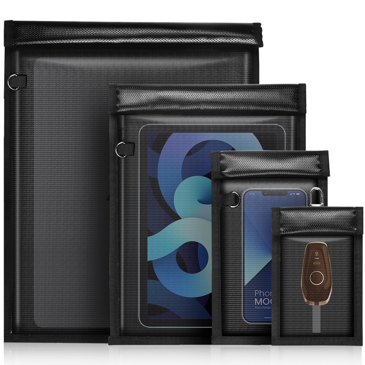 MRRCYUR large Faraday bag shields laptops and tablets from signals while traveling.