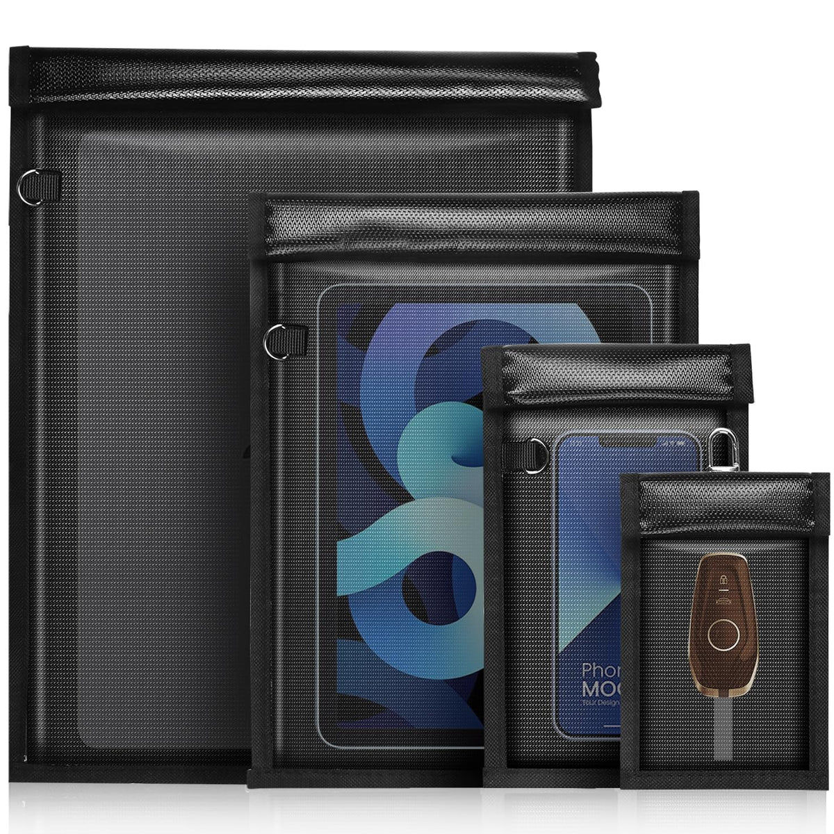MRRCYUR large Faraday bag shields laptops and tablets from signals while traveling.