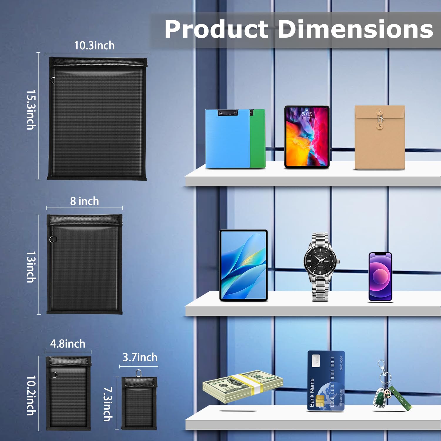 MRRCYUR small RFID bag keeps watches and cards shielded from unauthorized access.