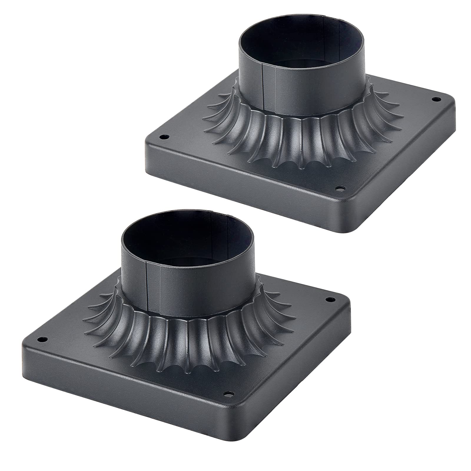 MrSconce pier mount base 2-pack, front view, durable outdoor mounting for wet locations.