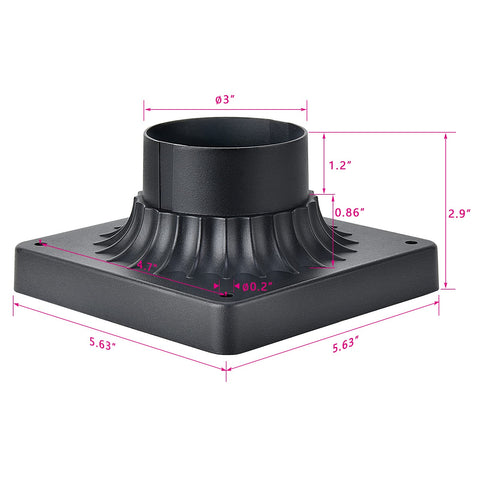 MrSconce pier mount base 2-pack, cast aluminium, waterproof for decks and porches.