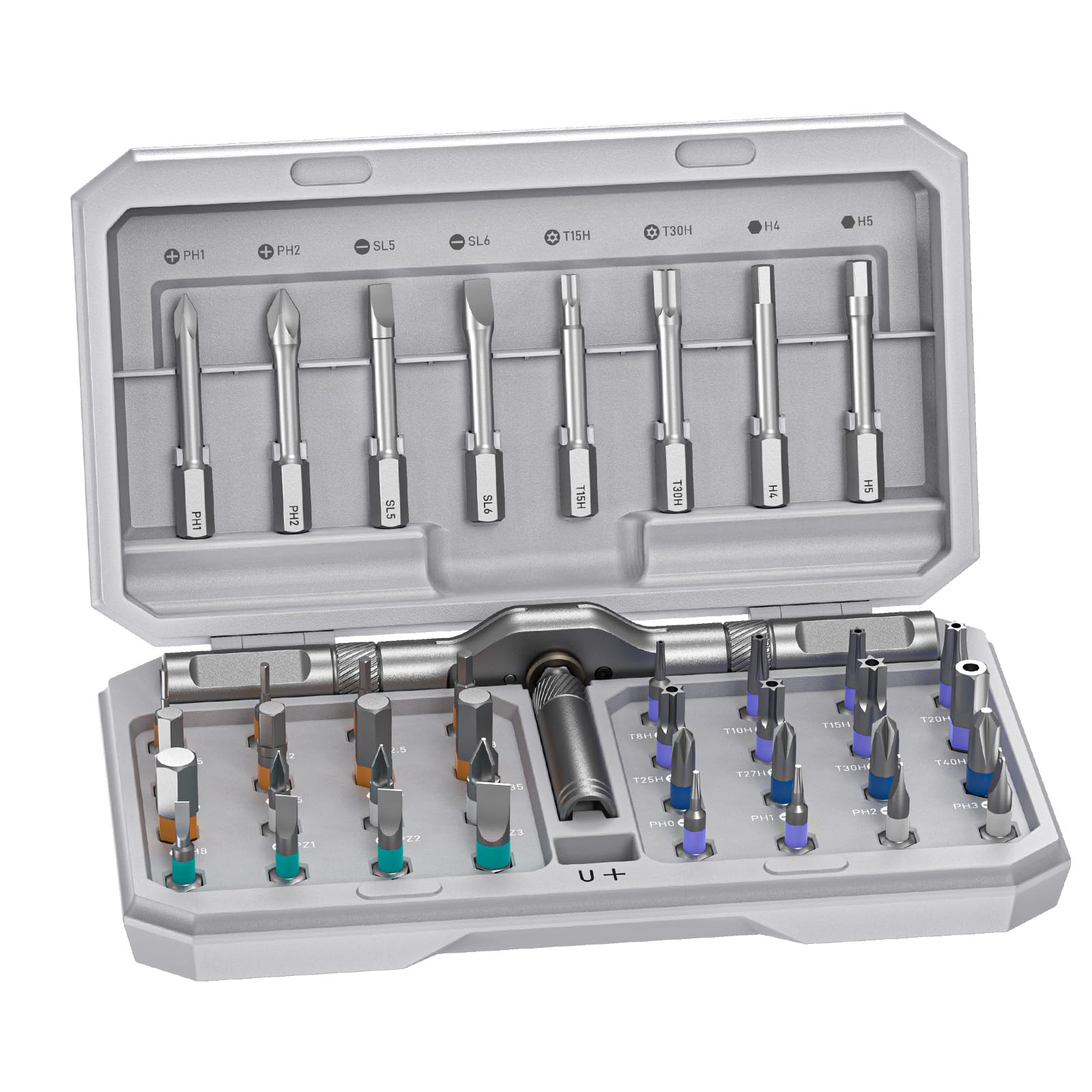 MrToNo 42in1 magnetic screwdriver set, complete electronics repair toolkit for DIY enthusiasts.