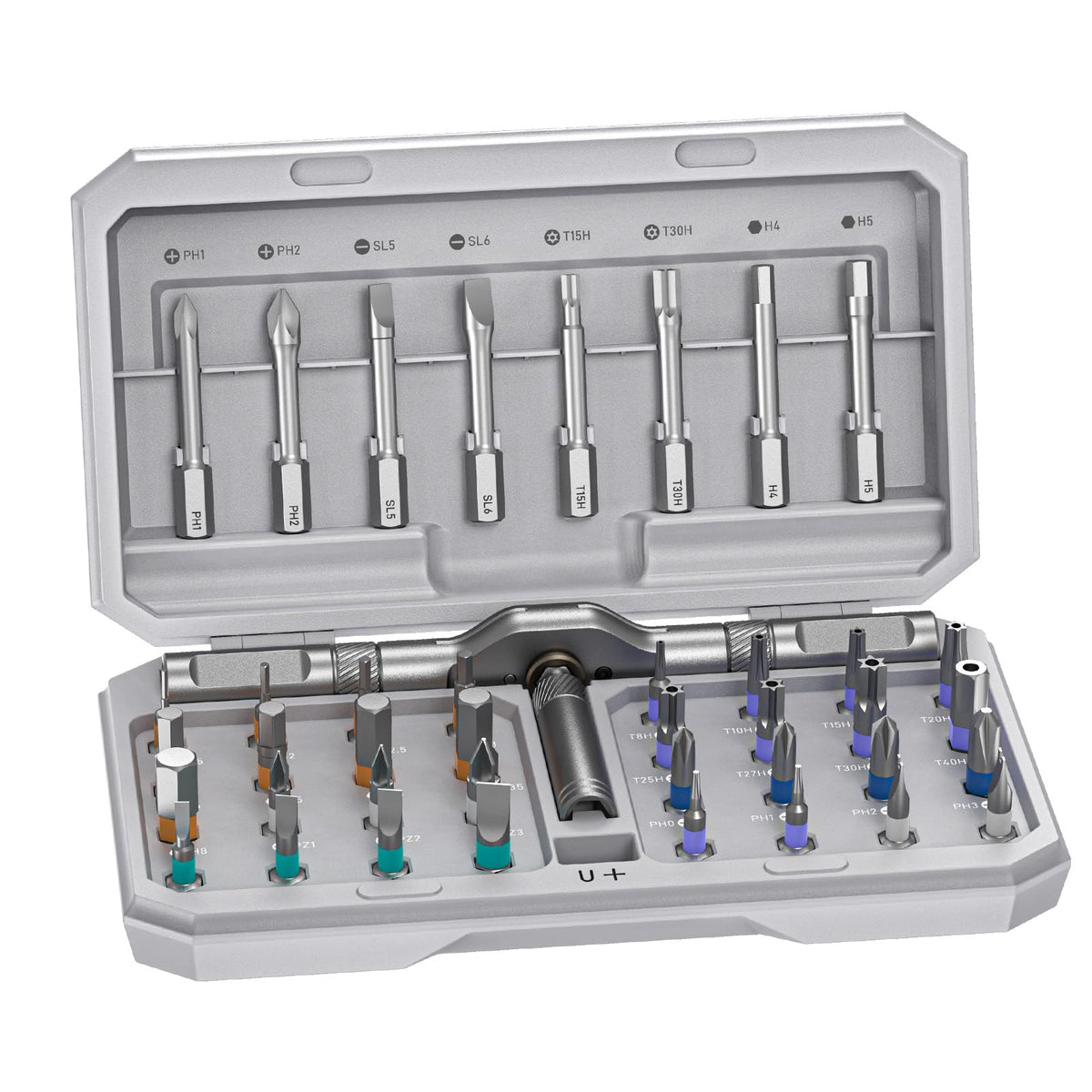 MrToNo 42in1 magnetic screwdriver set, complete electronics repair toolkit for DIY enthusiasts.