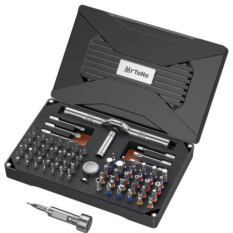 MrToNo 74 in 1 magnetic screwdriver set front view for versatile DIY tasks