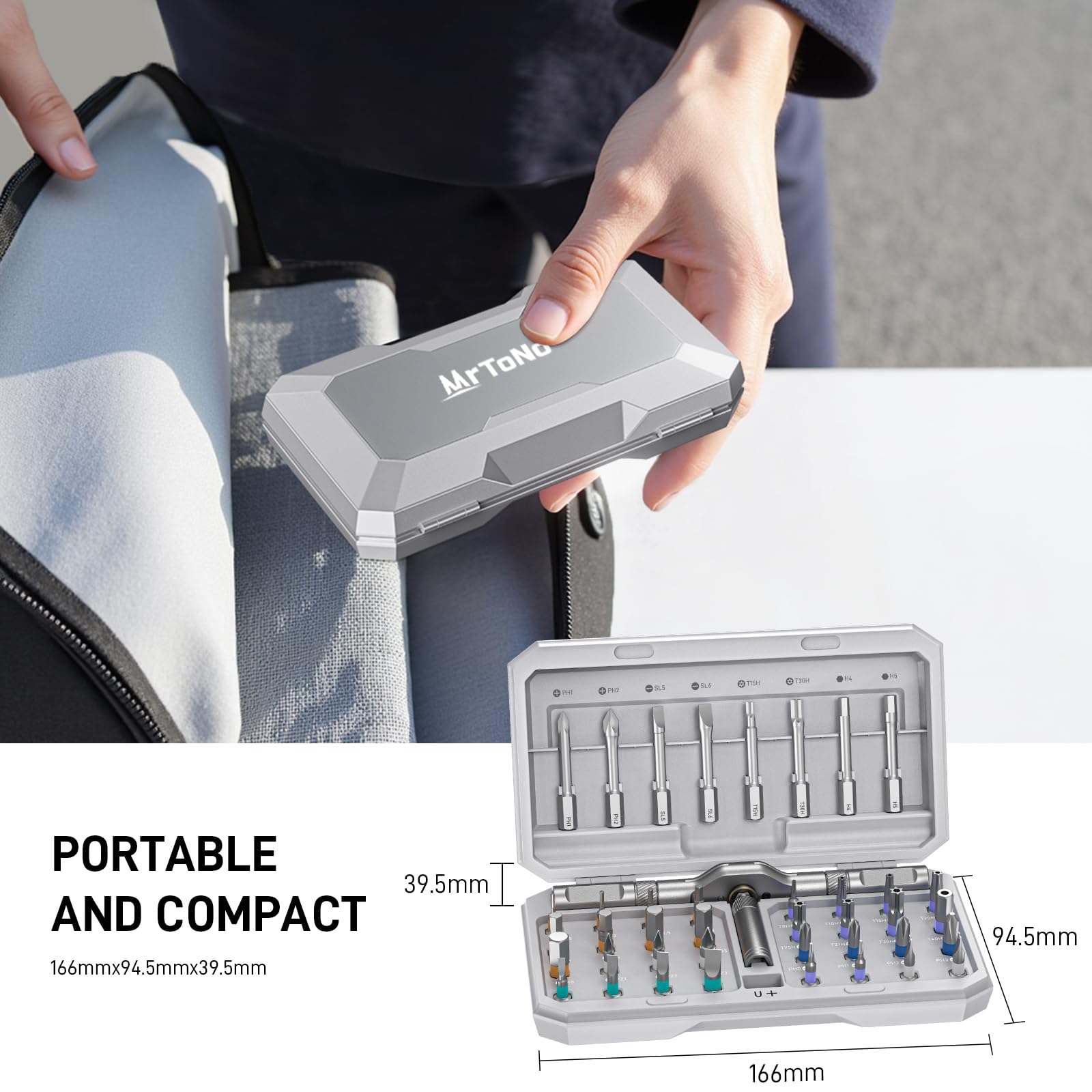 MrToNo versatile tool set supports home repairs, furniture assembly, and electronics work.